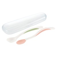 Richell Soft Baby Spoon and Fork with Case 5month+